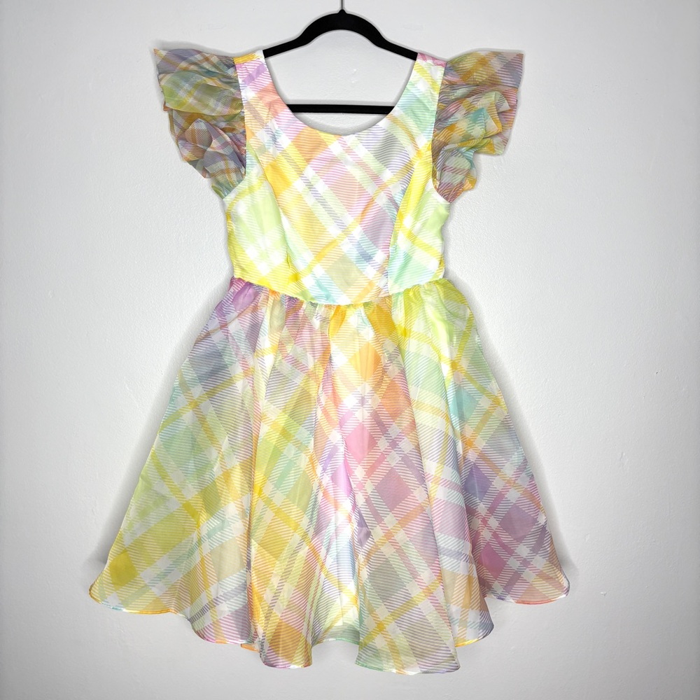 NWT Selkie The Rainbow Glow Mini Dress Fit And Flare Colorful Whimsical Size M